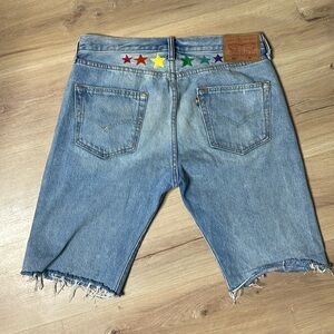 Levi's Pride 501 Blue Denim Shorts. Rainbow Stars. Waist 33. Excellent condition